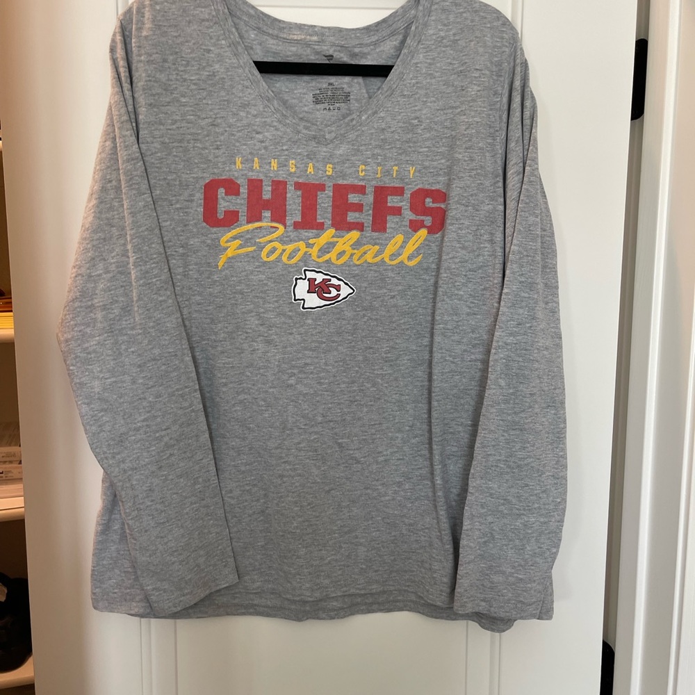 Super Bowl champ kc chiefs women long sleeve tee, gray